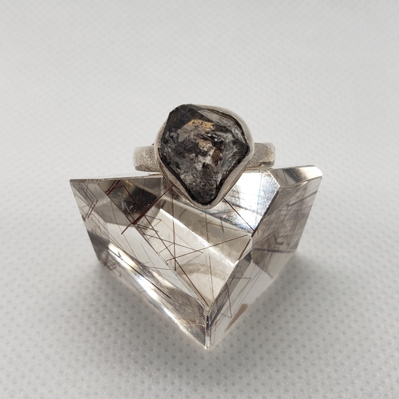 Herkimer Quartz Ring 925 Silver - Picture 4 of 16